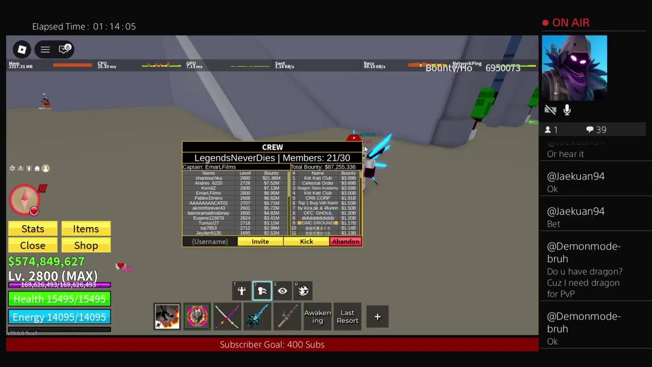 Doing Raids bounty Hunt Grind And More In Blox Fruits