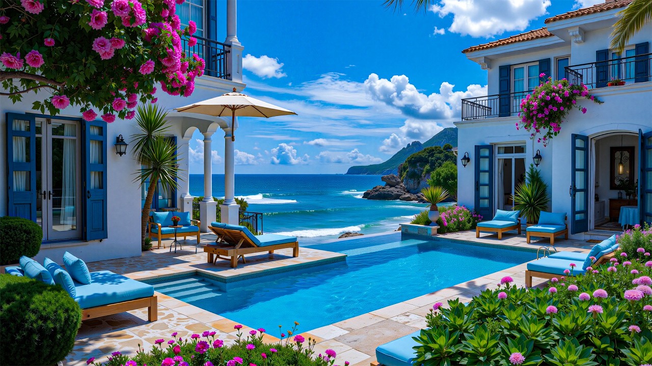 Peaceful Jazz Music & Ocean Waves To Start Your Day With Energy   Soothing Jazz Helps Reduce Stress