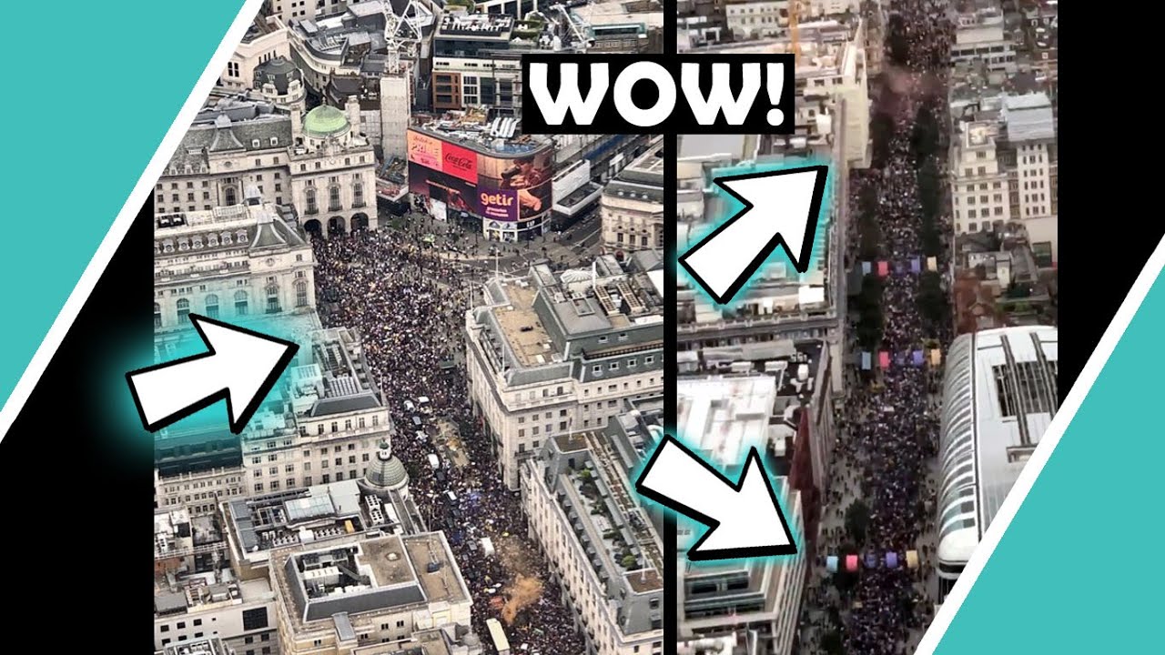 WOW! Best Aerial Footage Of MASSIVE LONDON FREEDOM MARCH Hugo Talks #lockdown
