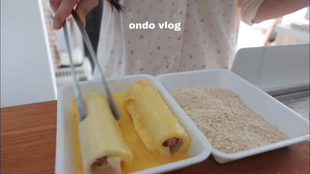 ENG)식빵 핫도그 만들고,앞치마 만들기,포켓몬빵,엉망진창 마들렌 만든 일상