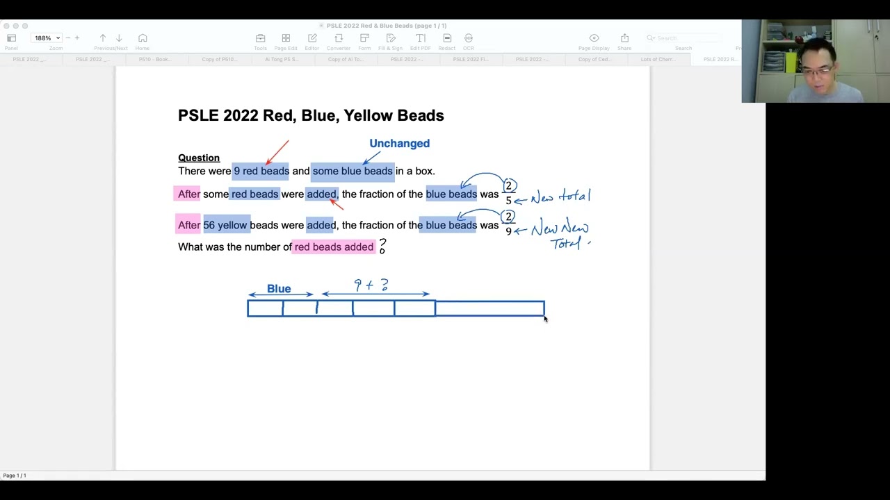 PSLE Math 2022 Red Blue Yellow Beads - Tough Maths Made Easy PSLE 2024 Math