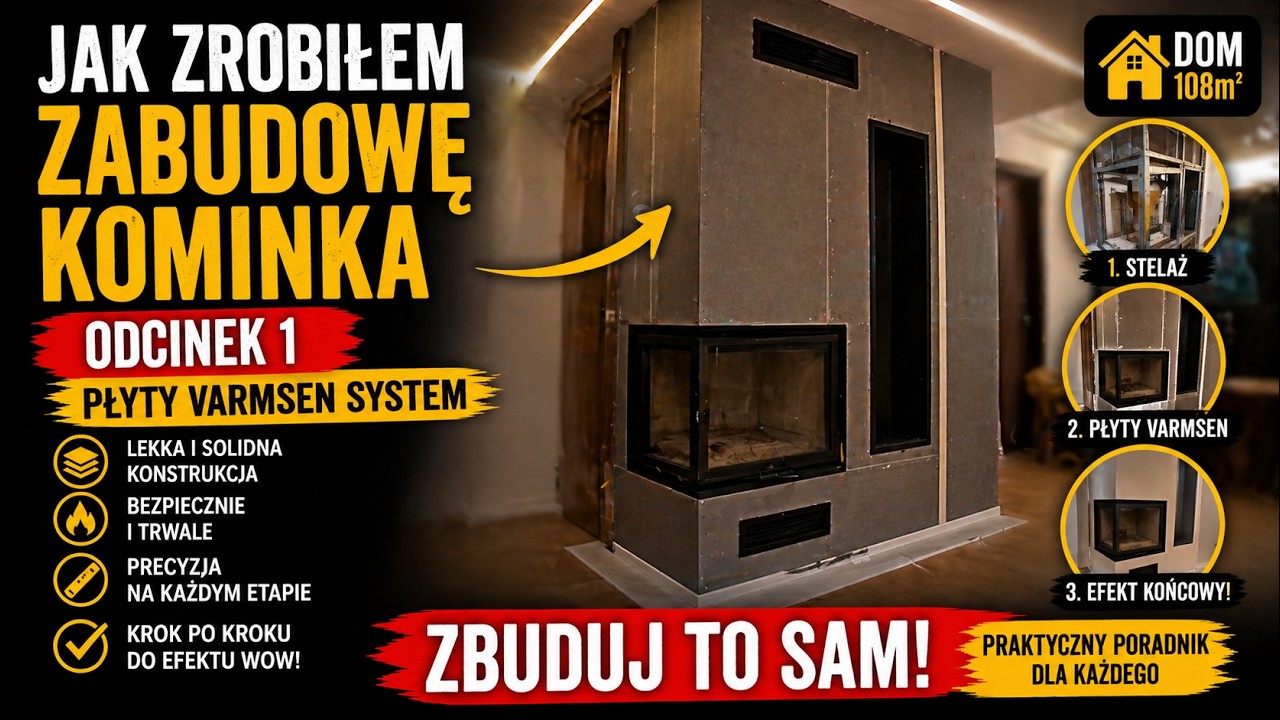 🔴EP.50 Zabudowa kominka . Płyty Varmsen System.