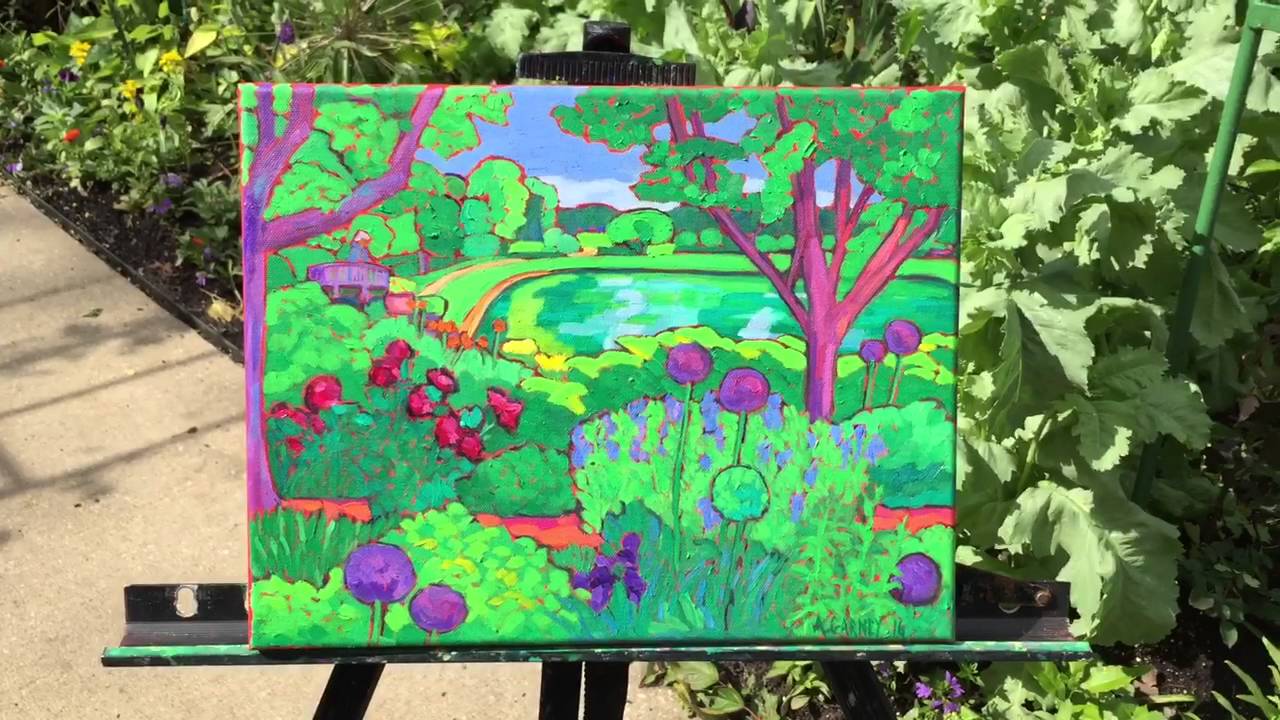 Painting "Monet's Garden Lake View"