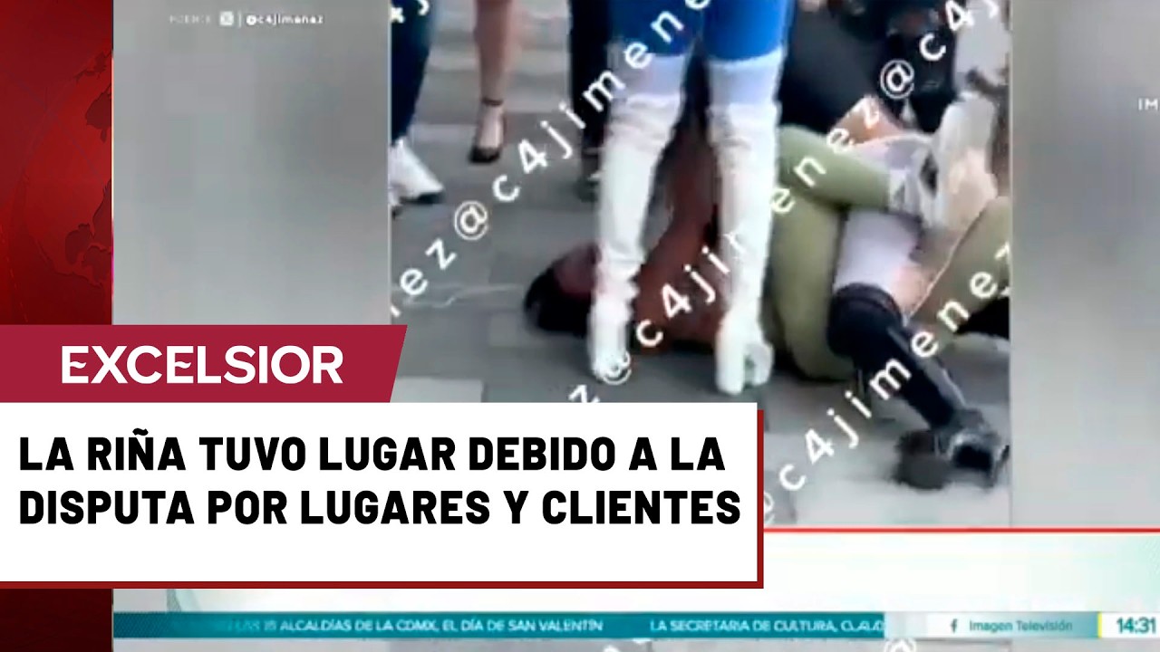 Captan ri&ntilde;a entre mujeres transg&eacute;nero en Calzada de Tlalpan