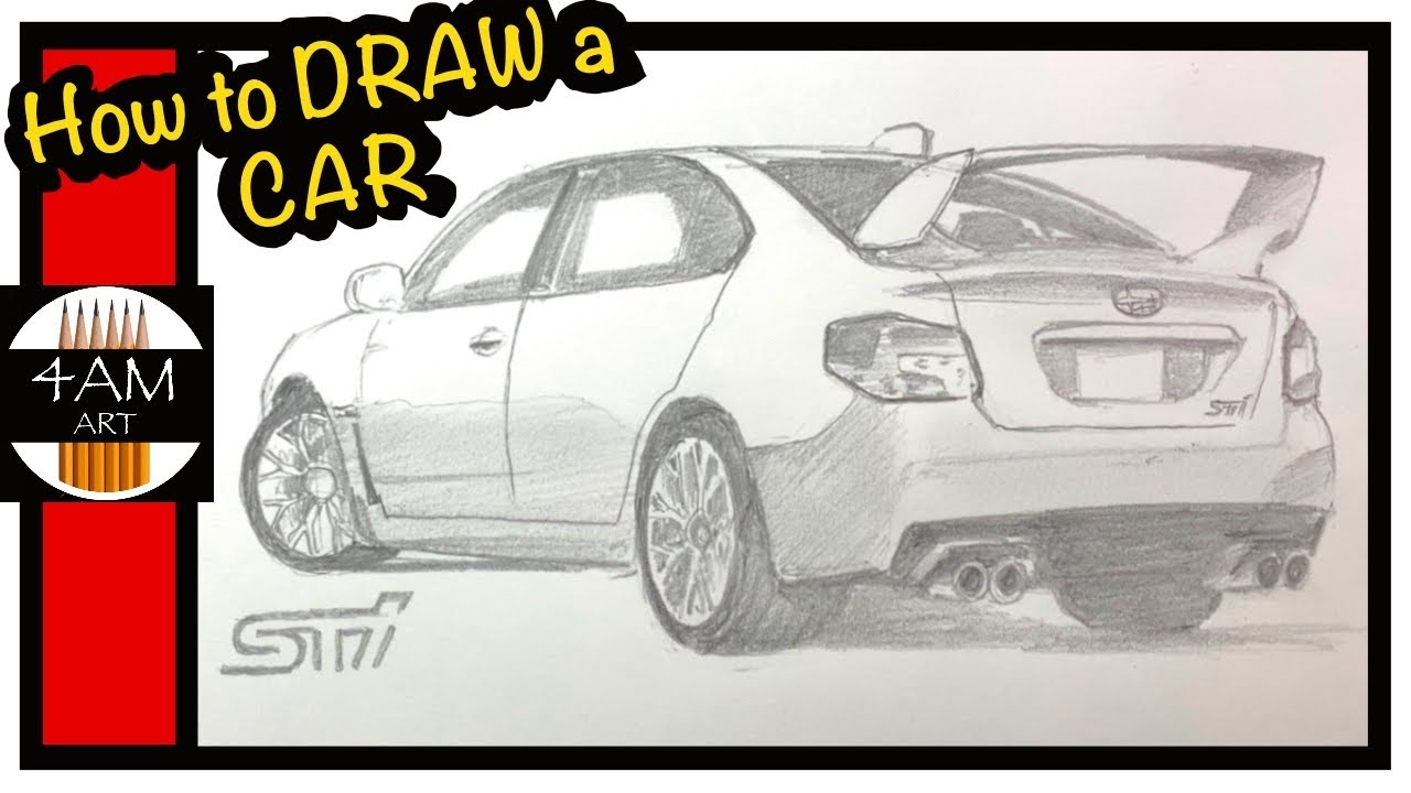 How to Draw a CAR In Pencil: Subaru WRX STI