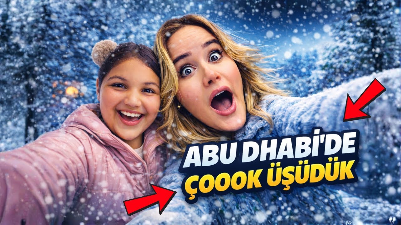 ÇÖLDE KAR ŞOKU! ❄️ Alya Snow Abu Dhabi’de Eğlendi 😍