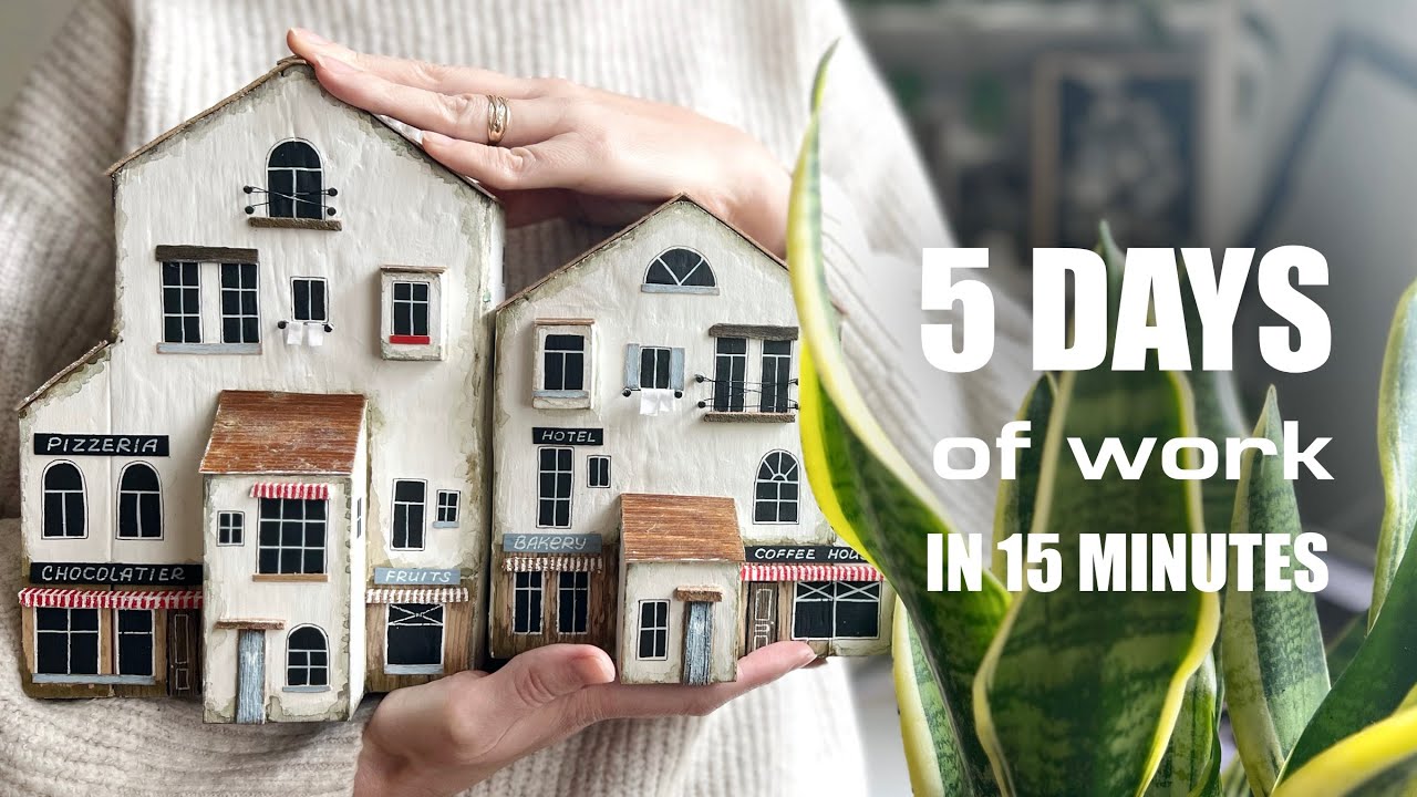 Miniature Wooden Houses | Slow Living Studio Vlog + Relaxing Music