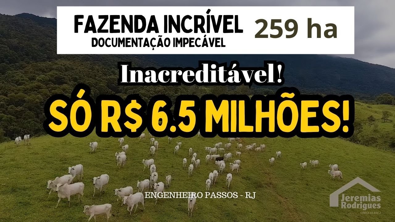 VENDIDA - A FAZENDA MAIS INCRÍVEL QUE VOCÊ JÁ VIU, POR APENAS R$6.5 MILHÕES EM ENGENHEIRO PASSOS-RJ.