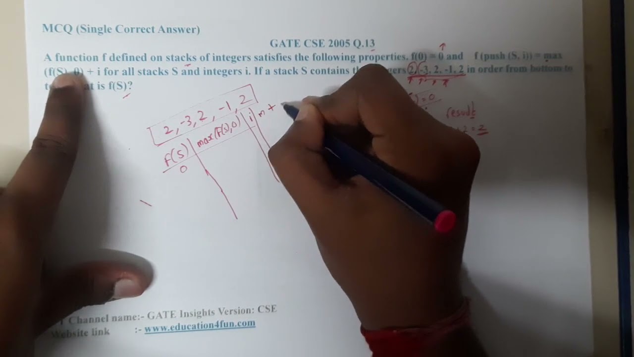 GATE CSE 2005 Q 13 || Stacks and Queues || Data Structure || GATE Insights Version: CSE