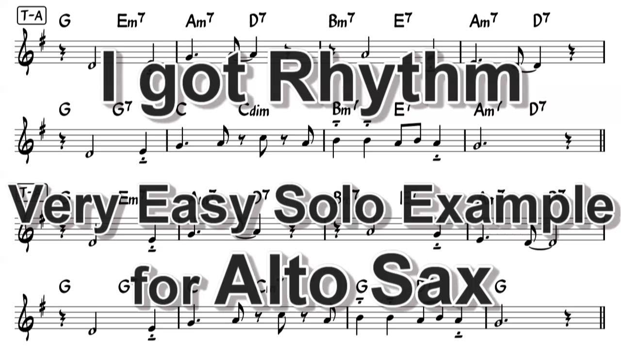 I got Rhythm - Very Easy Solo Example for ALTO sax