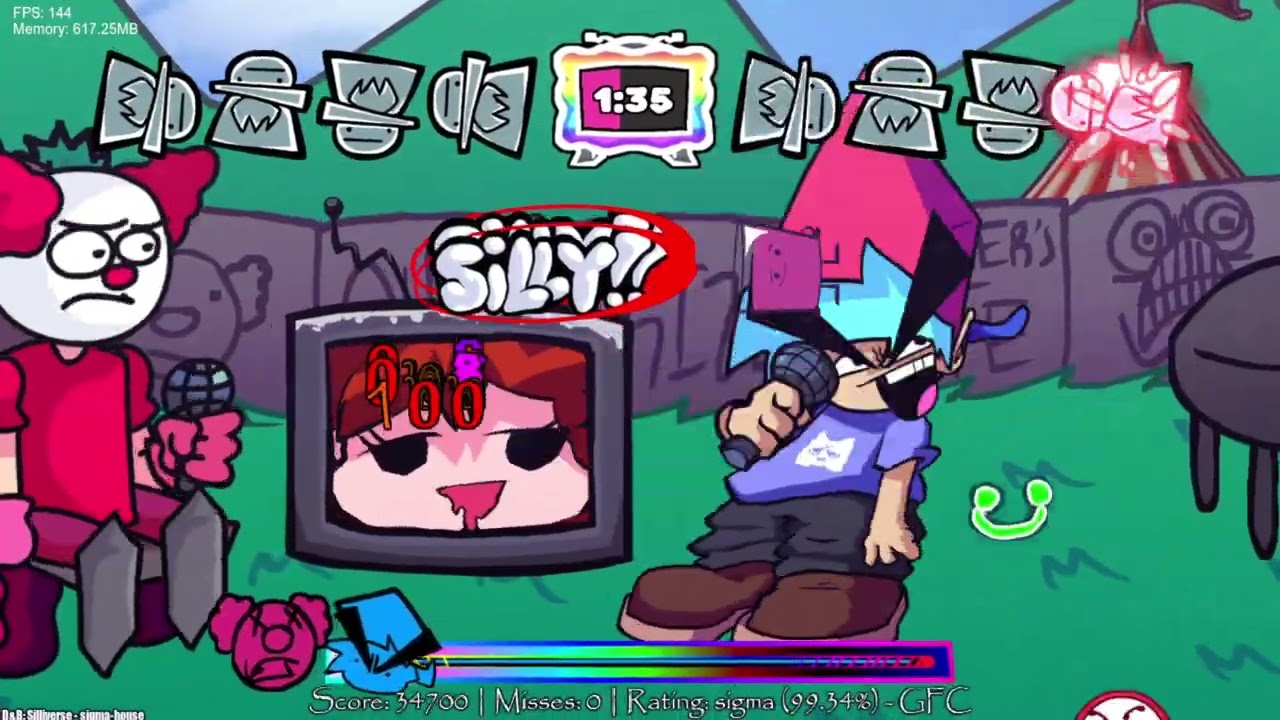 FNF Vs Dave And Bambi SILLIVERSE Demo: Sigma House (Clown Dave Vs Boyfriend)