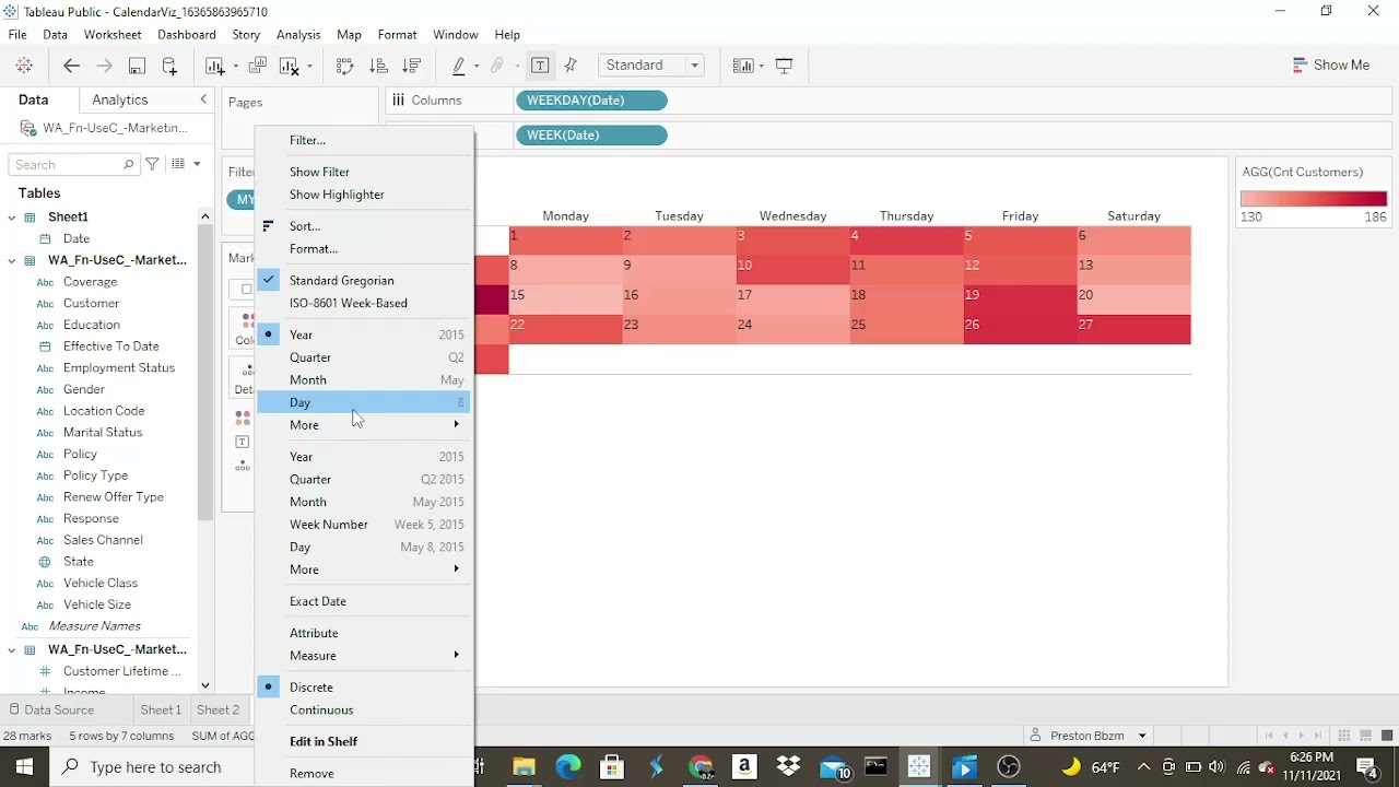 Calendar Viz in Tableau