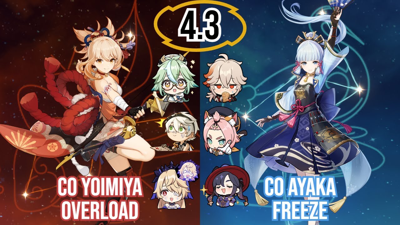 Yoimiya Overload x Ayaka Freeze - Spiral Abyss 4.3 Floor 12 Full Star Clear Showcase!