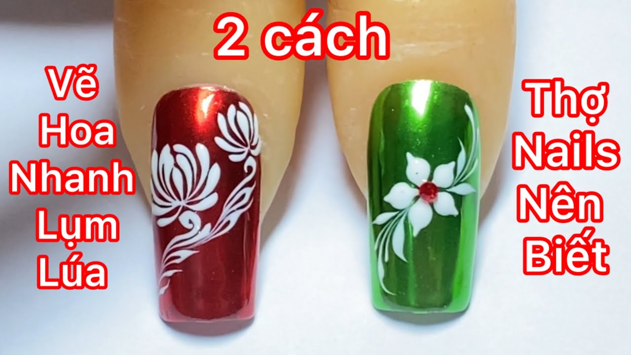 Cách vẽ 2 mẫu hoa nhanh thợ nail hay design cho khách