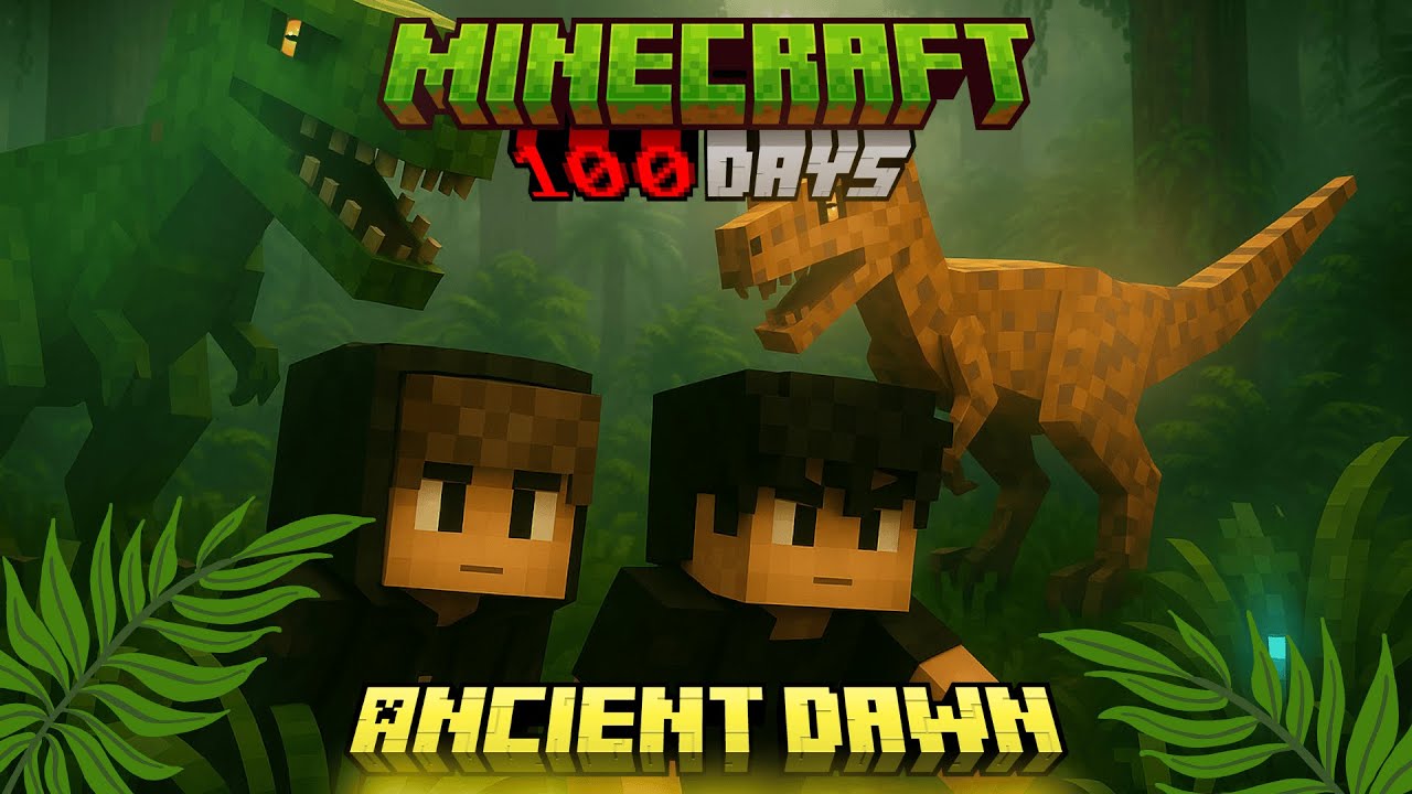 We Survived 100 DAYS In A Prehistoric World With DINOSAURS In Minecraft