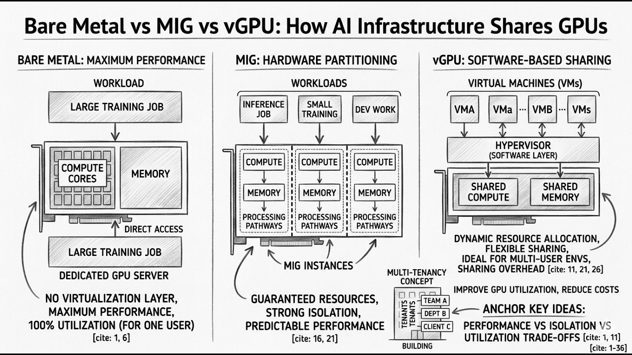 Episode 34: Bare Metal vs MIG vs vGPU How AI Infrastructure Shares GPUs