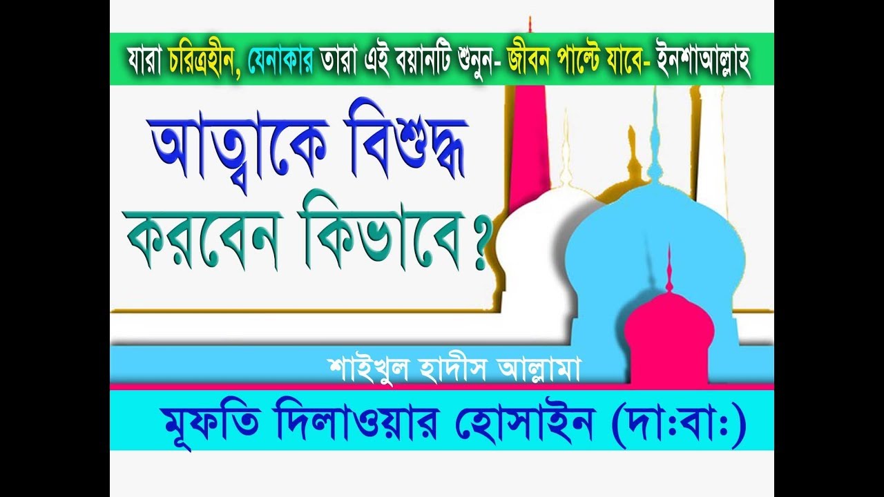 আত্মাকে বিশুদ্দ করবেন কিভাবে? মুফতি দিলাওয়ার হোসাইন (দা.বা)