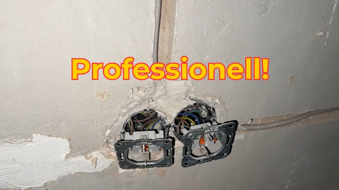 Elektroinstallation vor dem Verputzen - Handwerk auf der Baustelle
