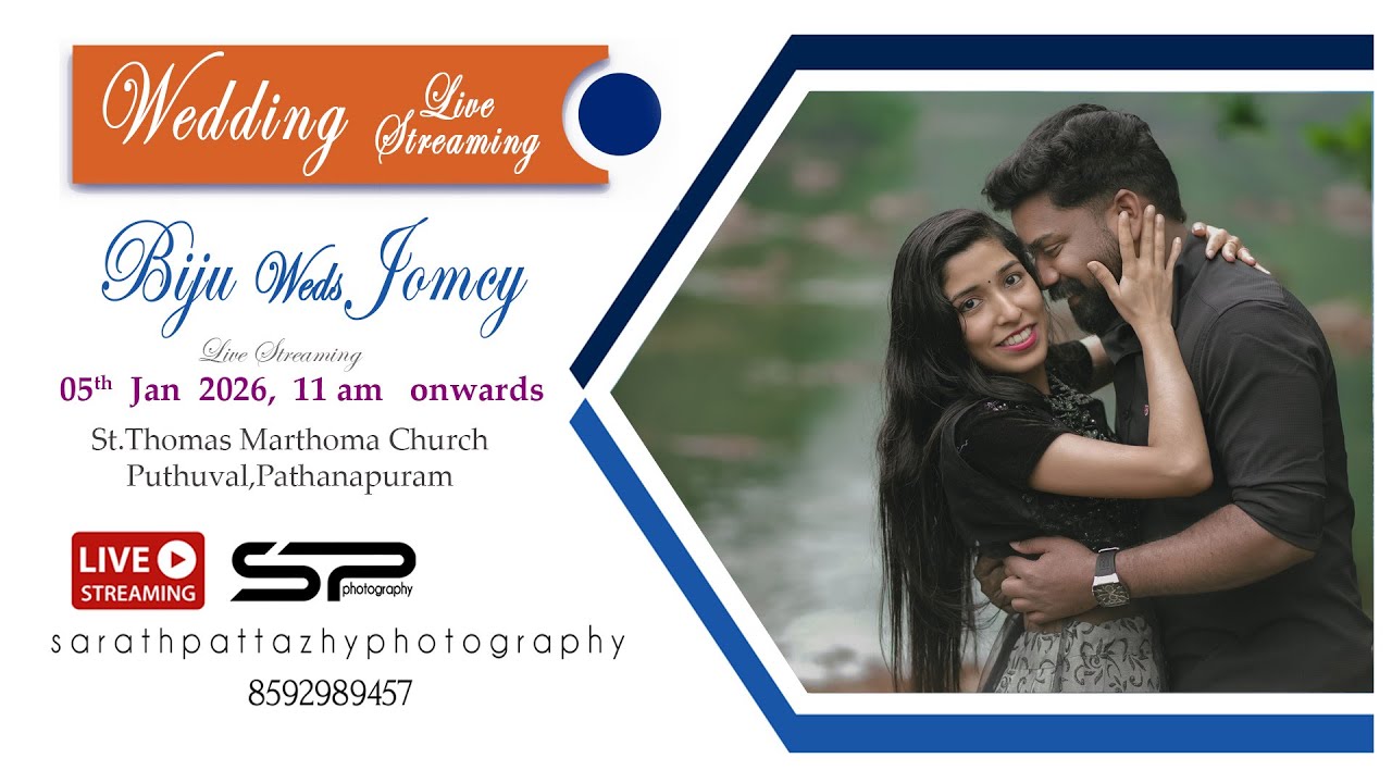WEDDING   LIVE STREAMING  BIJU WEDS JOMCY ON. 05-01-2026