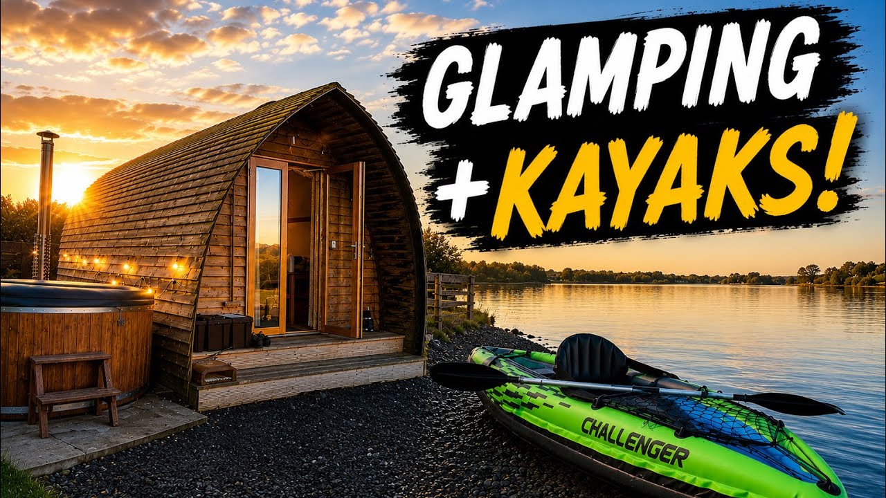 Glamping in wales | Testing our Intex Challenger K1 kayaks out on a quiet lake  