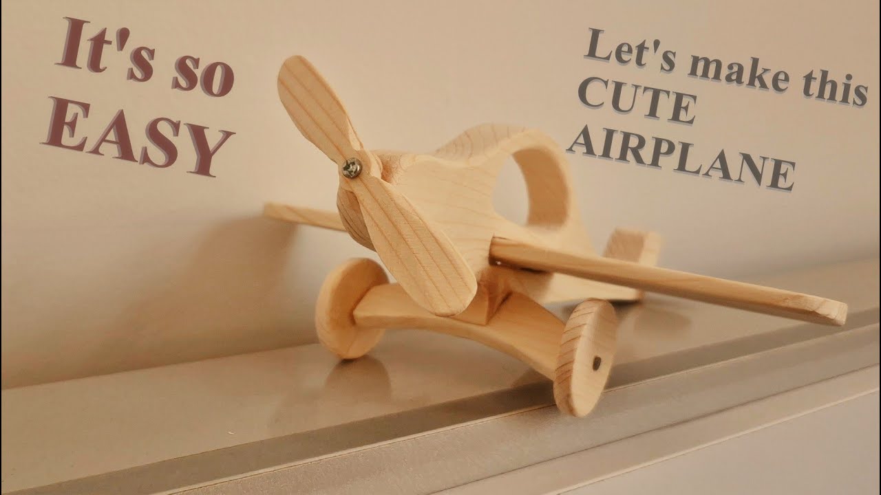 Making a cute wooden Airplane  with very simple tools, Relaxing wood work video