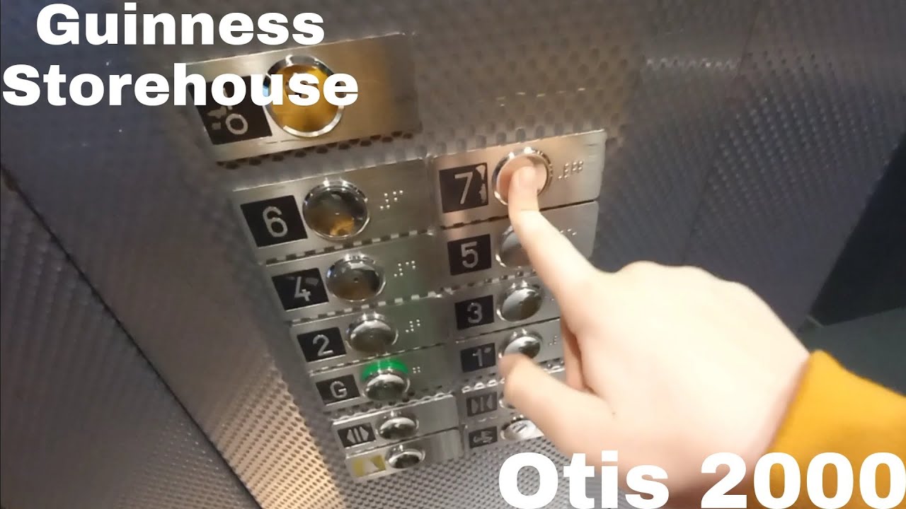 Otis 2000 MR traction lifts at the Guinness Storehouse, Dublin, Ireland
