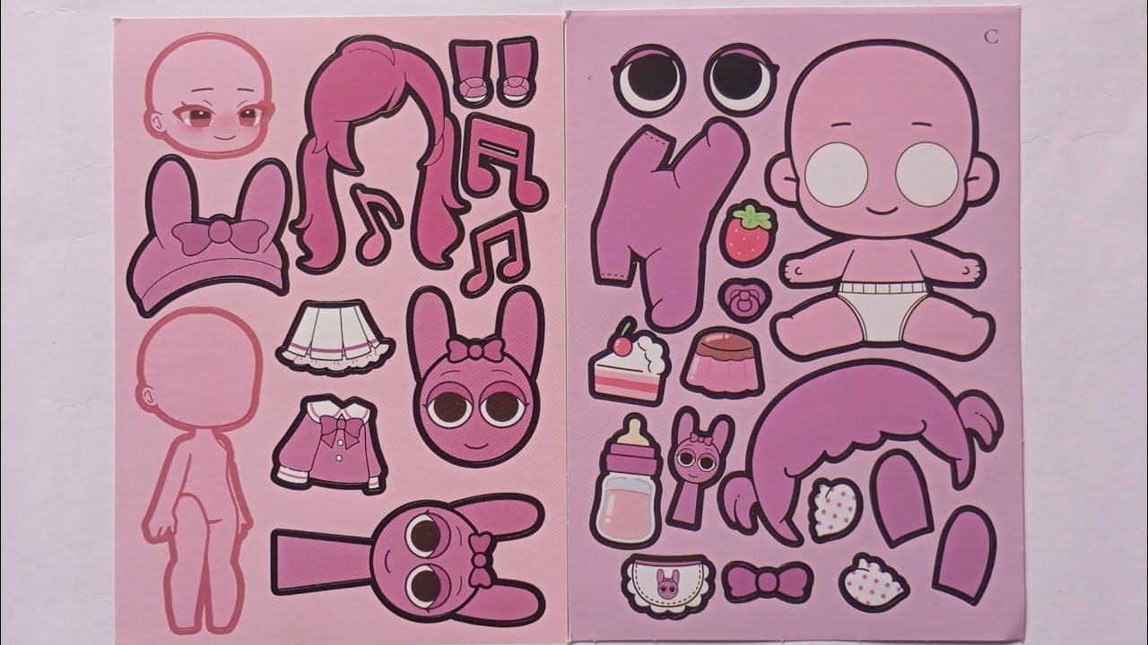 Relaxing Sprunki Sticker ASMR ✨ Paper Doll Dress Up (No Talking)#asmr #sticker #asmrvideo 