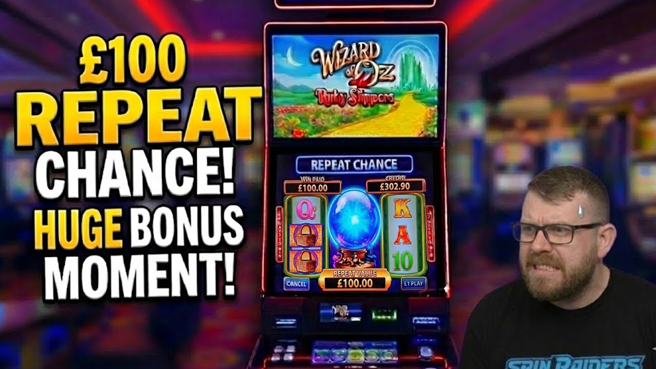 UK SLOTS: WIZARD OF OZ JACKPOT! Hitting the £100 Repeater in Blackpool 👠