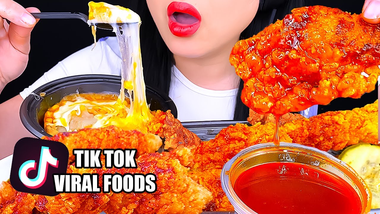 ASMR KFC NASHVILLE HOT FRIED CHICKEN MUKBANG 먹방 | POPULAR TIK TOK FOODS JEN EATS | ASMR Phan