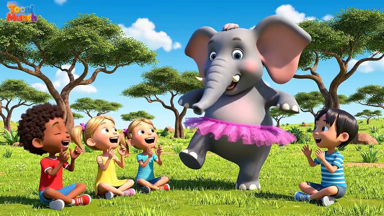 5 Funny Elephants on a Tiny Bicycle 🐘🚲 | Kids Nursery Rhyme Song | Chubby Elephant Cartoon