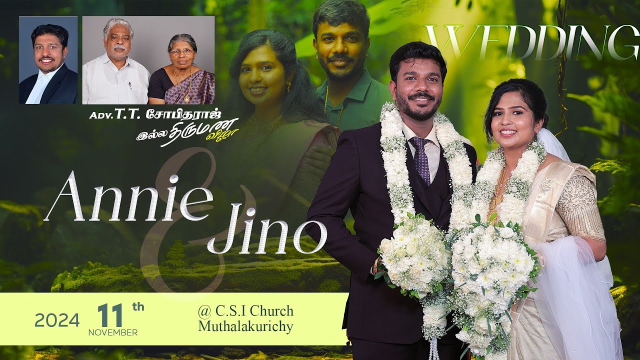 🔴🅻🅸🆅🅴 | Wedding | Dr. Annette & Dr. J L Jino | CSI Church Muthalakurichy | 11 November 2024 |9.30 am