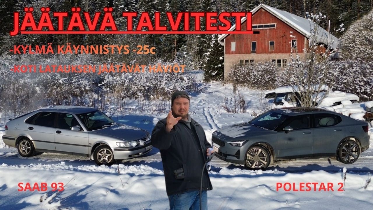 POLESTAR 2 VS SAAB 93: Ilman esilämmitystä liikkeelle -25asteen pakkasessa!