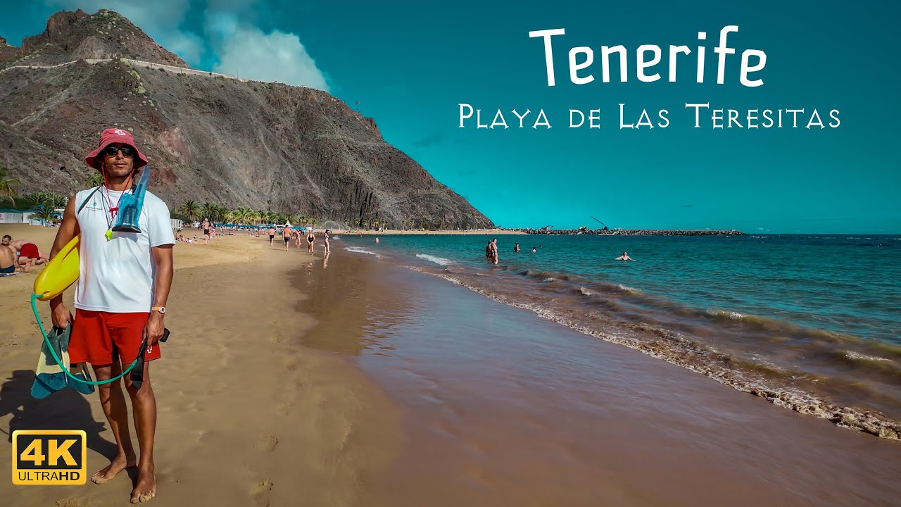 Tenerife, Playa de Las Teresitas | Walking tour 4K