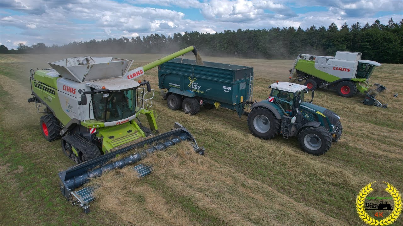 BIO Gras Dreschen 2022 | 2 Claas Lexion mit Ziegler Pick Up | Mühlenhof Zepelin