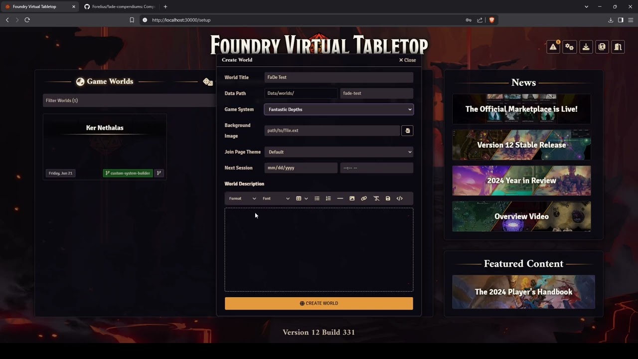 Fantastic Depths Foundry VTT  System - In-Depth Overview