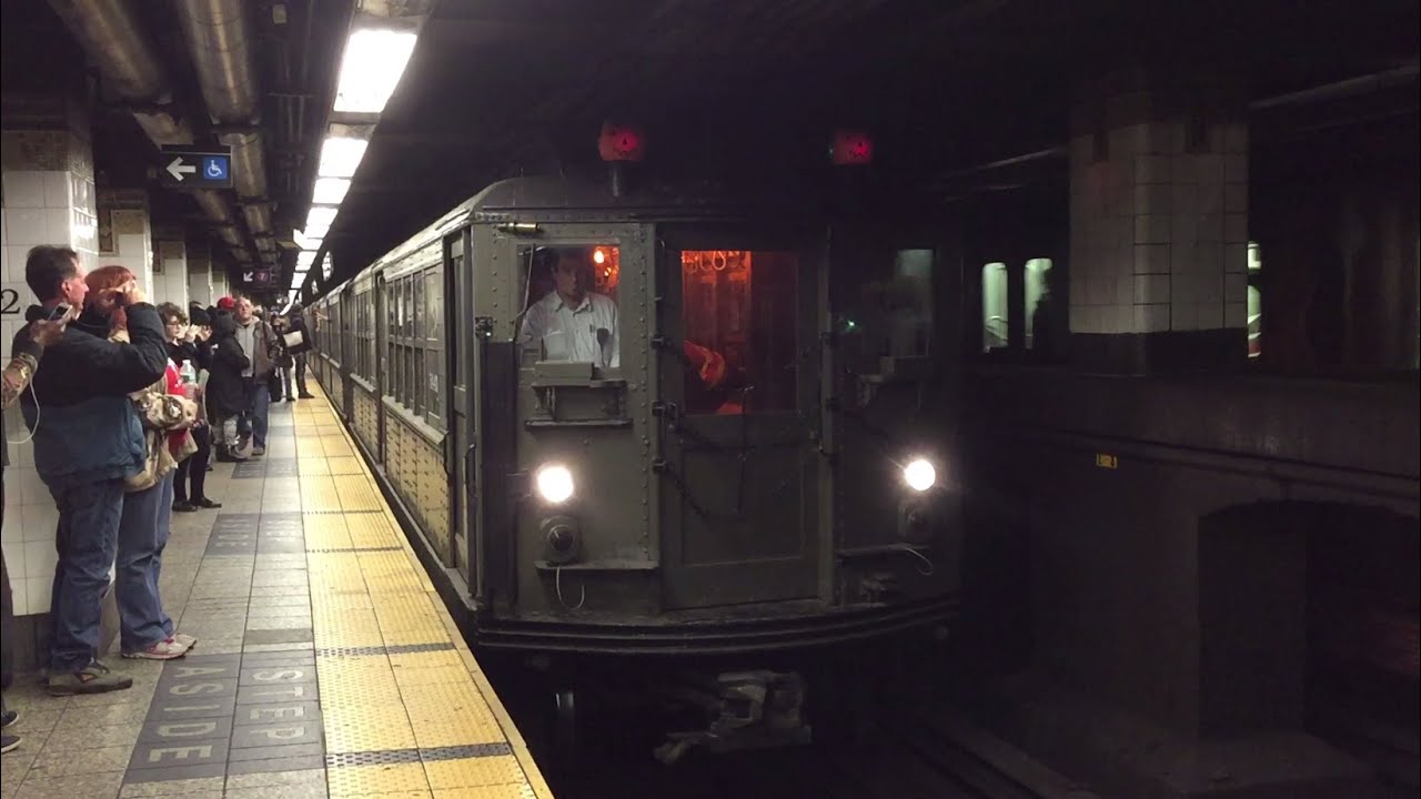 NYC Subway HD 60 FPS: Lo-V Train Departs  42nd Street-Grand Central for Unionport Yard 10/24/15