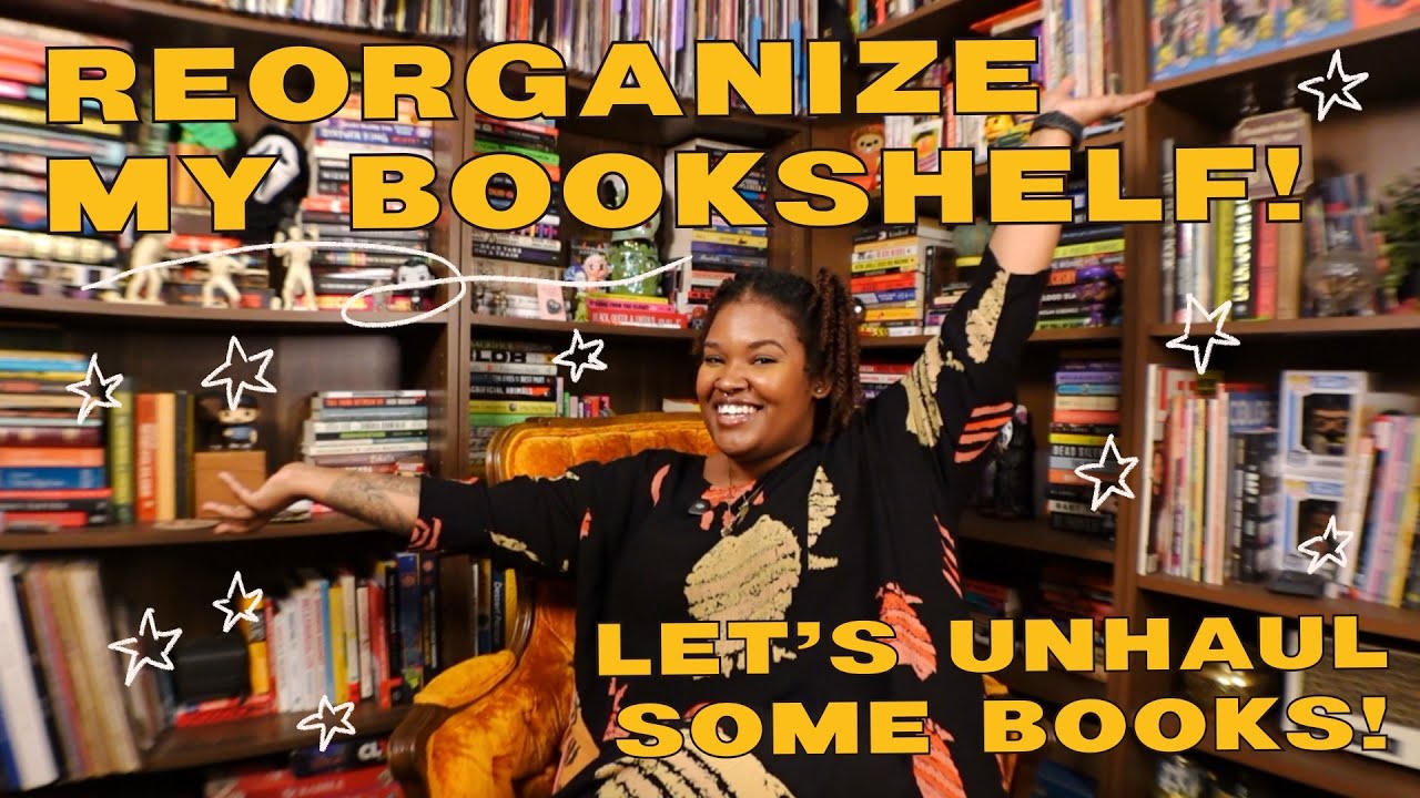 Reorganize my Bookshelf with me! 📚 Bookshelf Tour and HUGE book unhaul and reorg!