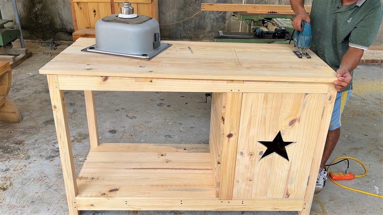 Extremely Creative Wood Recycling Project // Modern Wooden Outdoor Kitchen Building Ideas - DIY