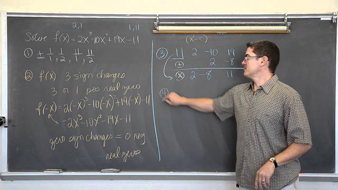 Solving Higher Order Polynomials Pt 2 Rational Zeros Descartes Rule