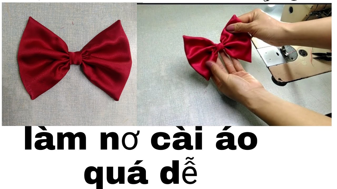 hd may nơ áo bằng vải / cắt may nơ cài áo quá đơn giản /nơ cài áo đẹp /74