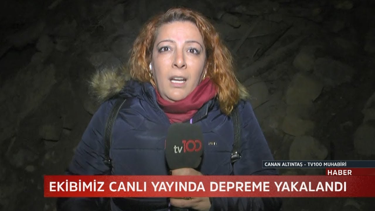 tv100 ekibi canlı yayında depreme yakalandı