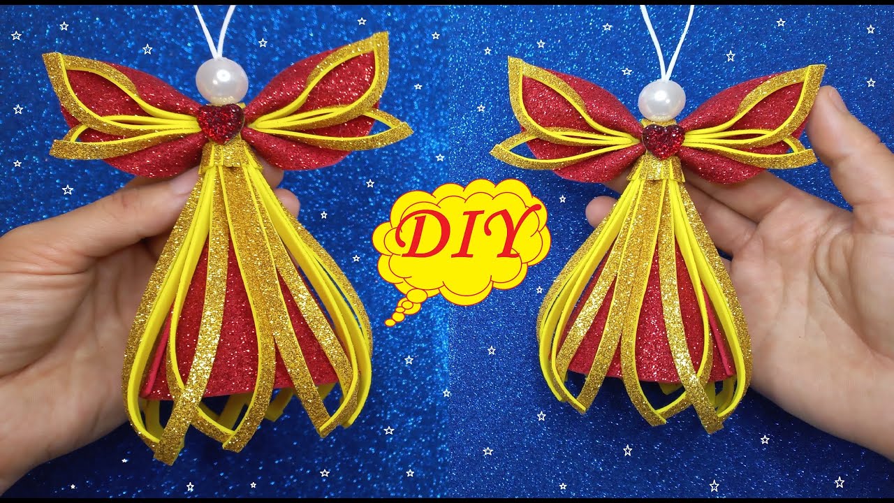 ANGELS😇АНГЕЛ из фоамирана😇DIY Christmas Angels Foam Eva🎄Adornos navideños😇 ÁNGEL🎄Christmas Ornaments