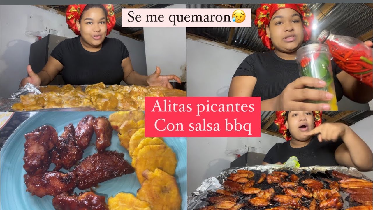 ALITAS con salsa bbq picantes | se me quemaron |María Nathalia