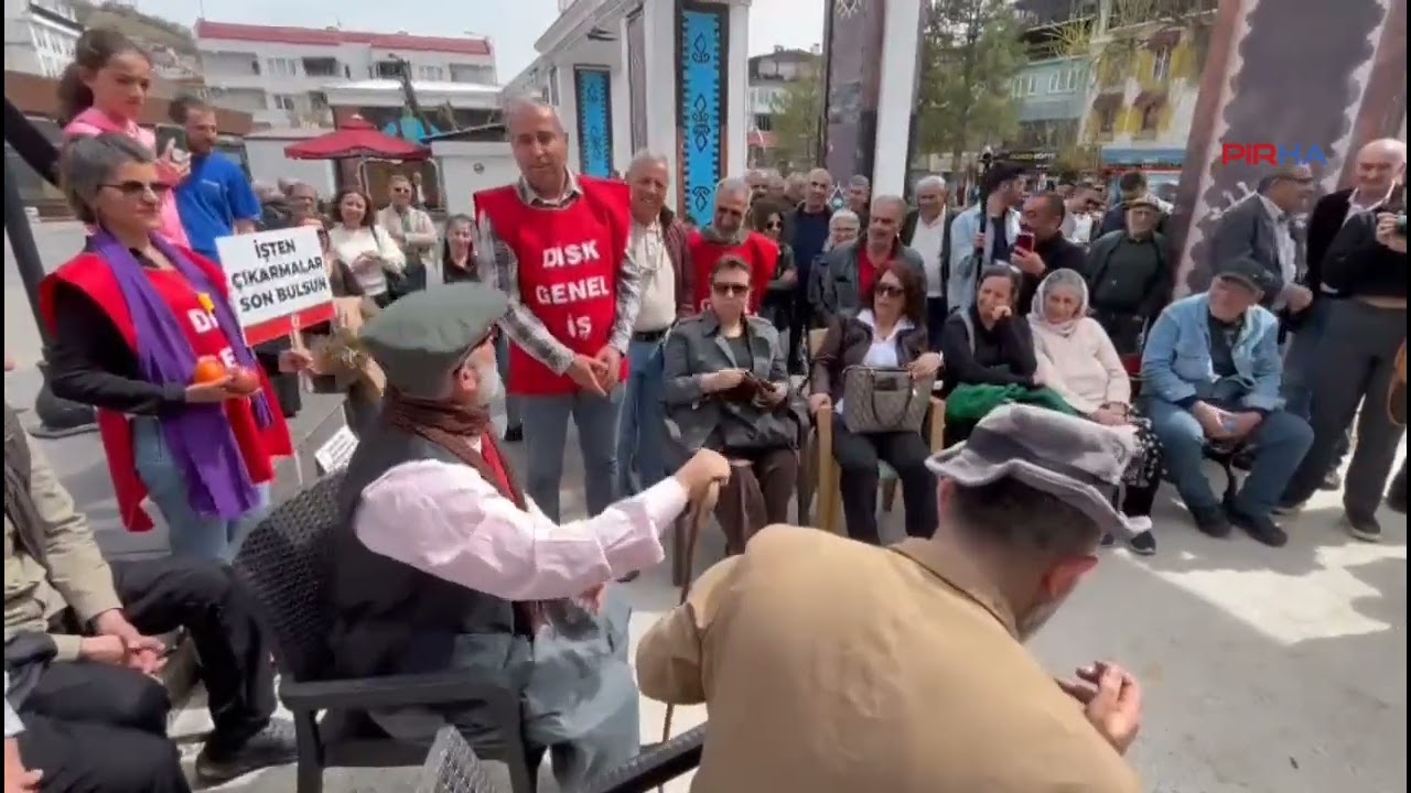 Dersim&rsquo;de kayyımın işten &ccedil;ıkardığı iş&ccedil;ilerin direnişinin 5. g&uuml;n&uuml;nde tiyatro g&ouml;sterimi yapıldı