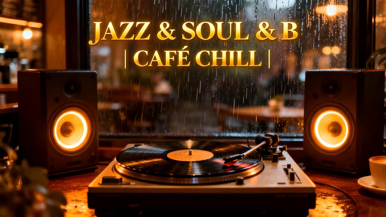 Late November RnB Jazz for Deep Night Focus | Warm Rainy Café Ambience