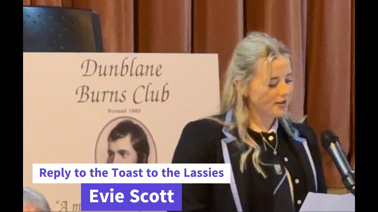 Reply to the Toast to the Lassies - Dunblane Burns Club 2026 Burns Supper - Evie Scott