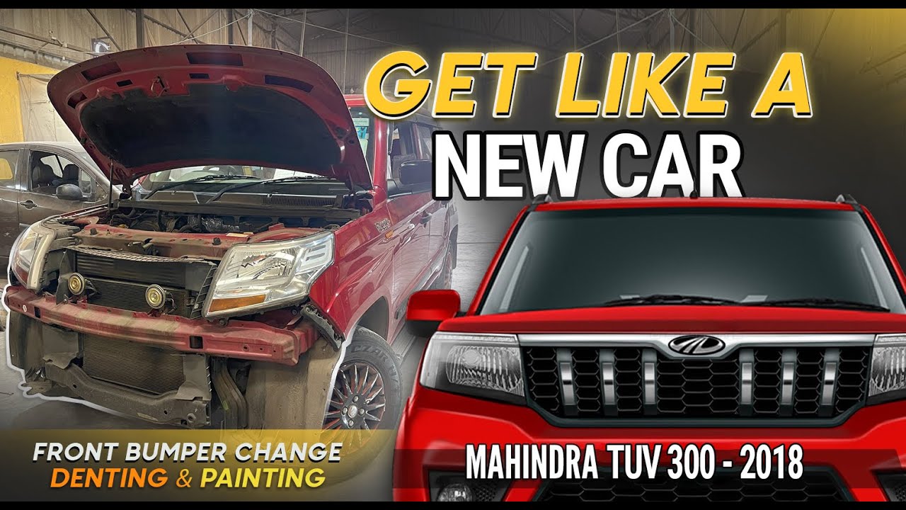 MAHINDRA TUV 300 FRONT BUMPER CHANGE & DENTING PAINTING WORK. a1mechanics - 8571857132