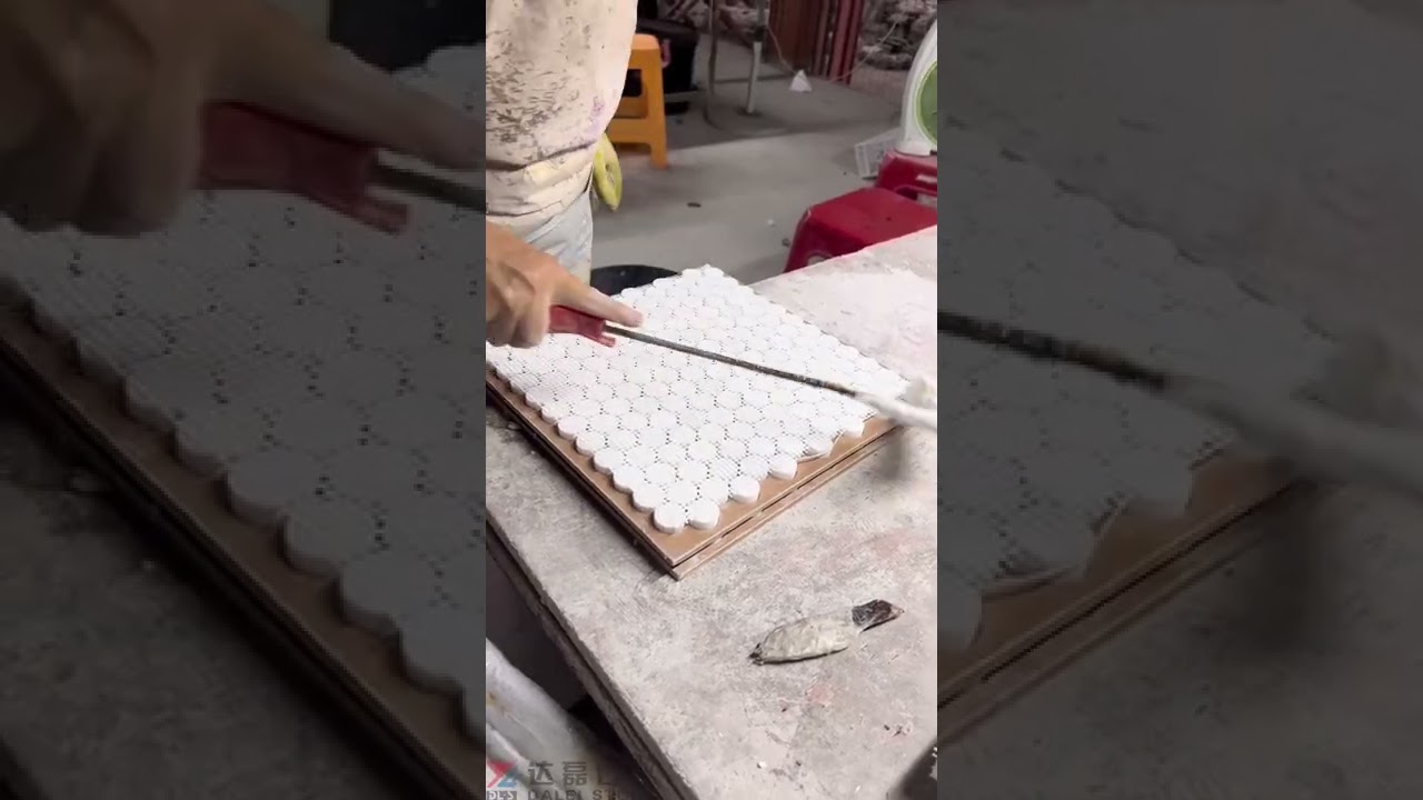 Marble mosaic processing process