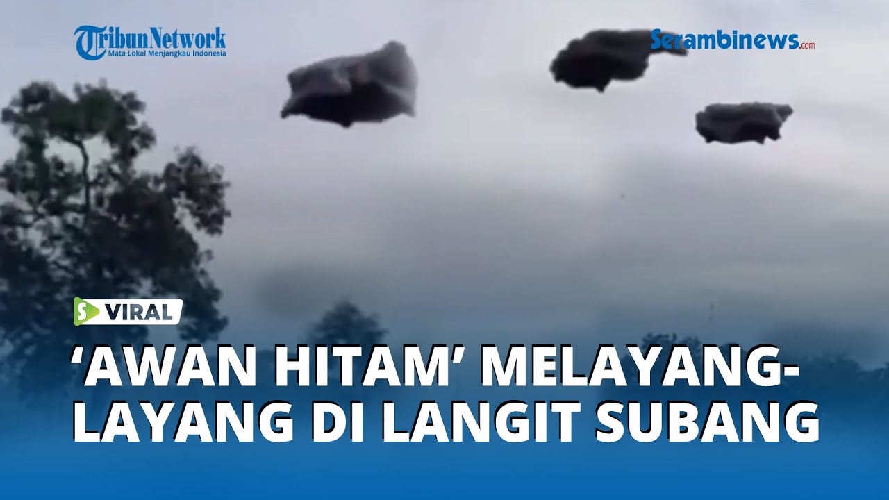 Warga Heboh! Gumpalan Awan Hitam Melayang di Langit Subang
