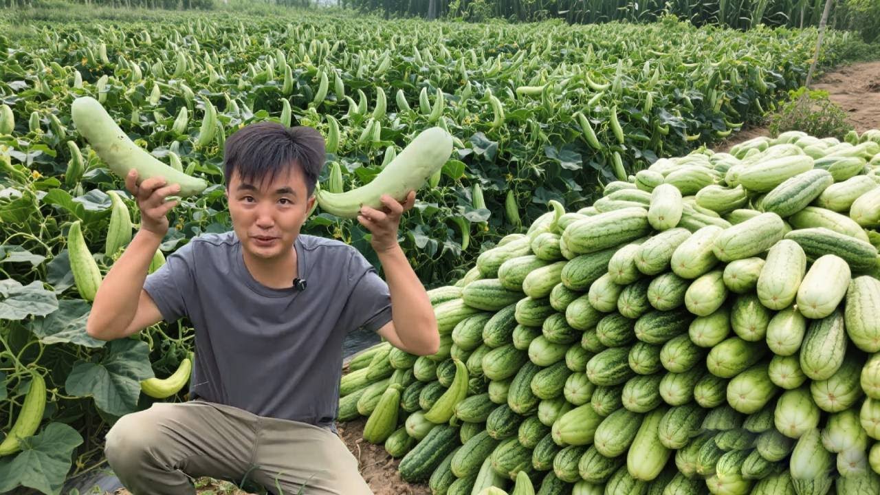 三娃摘几十斤羊角蜜，好多人都没见过，拿去市里卖看有多少人会照顾生意！#农村生活#卖菜